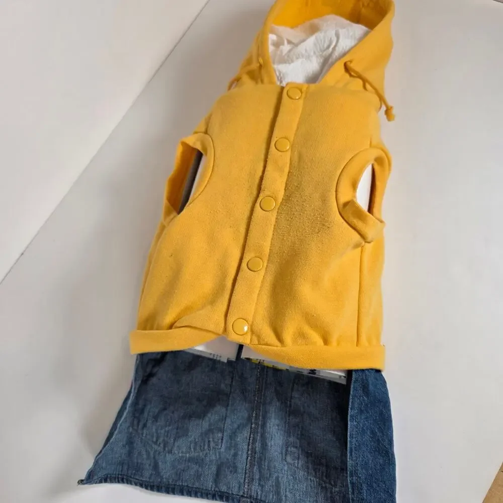 Dog Hoodie/Jean Shorts Daffodil League Companion Road Sporty Bright Yellow Sz L